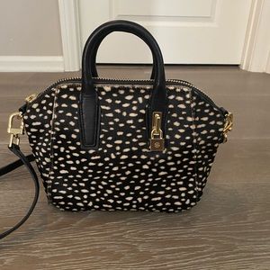 Tory Burch Padlock Dotted Pony Calfhair Satchel